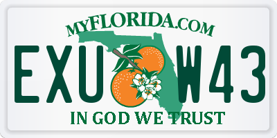 FL license plate EXUW43