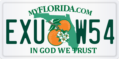 FL license plate EXUW54
