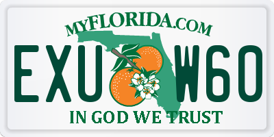 FL license plate EXUW60