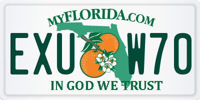 FL license plate EXUW70