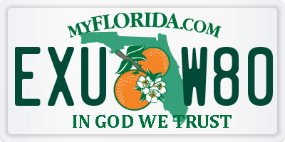 FL license plate EXUW80