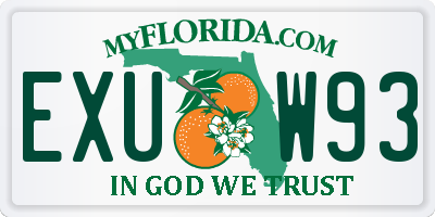 FL license plate EXUW93