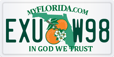 FL license plate EXUW98
