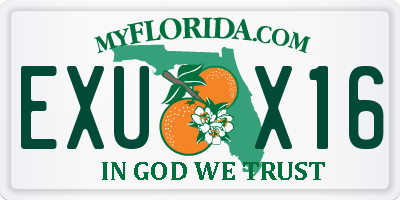 FL license plate EXUX16