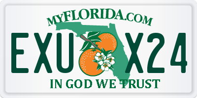 FL license plate EXUX24