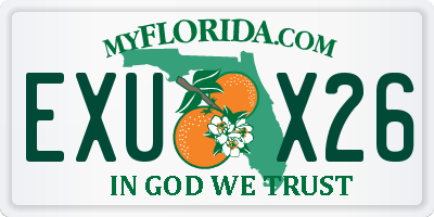 FL license plate EXUX26