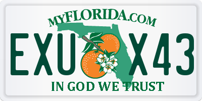 FL license plate EXUX43