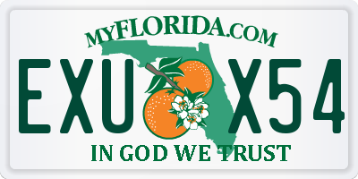 FL license plate EXUX54