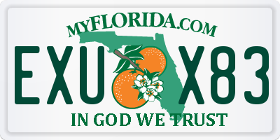 FL license plate EXUX83