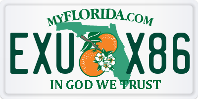 FL license plate EXUX86