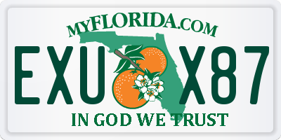 FL license plate EXUX87