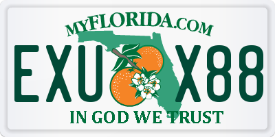 FL license plate EXUX88