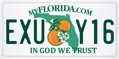FL license plate EXUY16