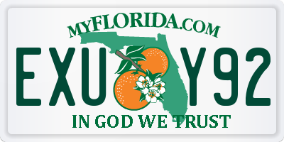 FL license plate EXUY92
