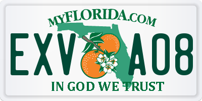 FL license plate EXVA08