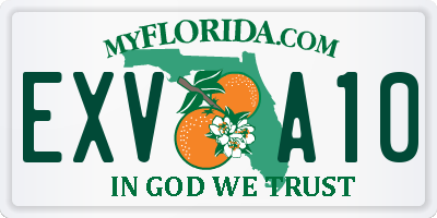 FL license plate EXVA10