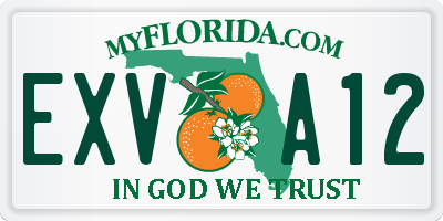 FL license plate EXVA12