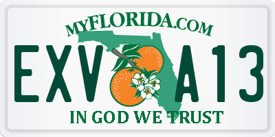 FL license plate EXVA13