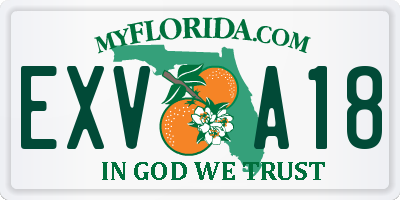 FL license plate EXVA18