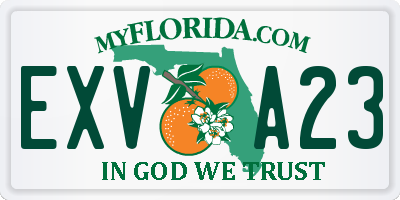 FL license plate EXVA23