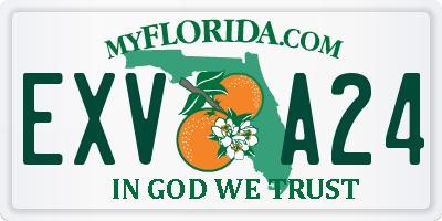 FL license plate EXVA24