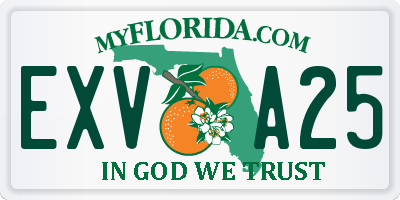 FL license plate EXVA25