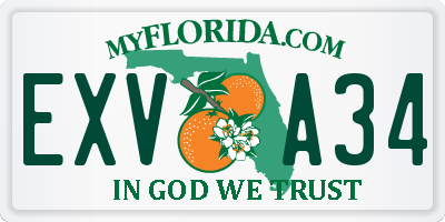 FL license plate EXVA34