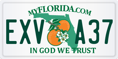 FL license plate EXVA37