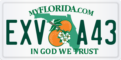 FL license plate EXVA43