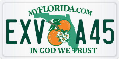 FL license plate EXVA45