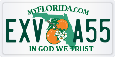 FL license plate EXVA55