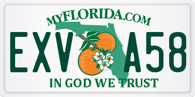 FL license plate EXVA58