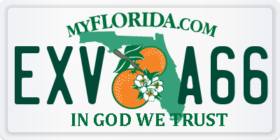FL license plate EXVA66