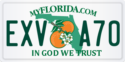 FL license plate EXVA70