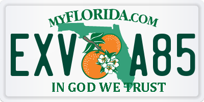 FL license plate EXVA85