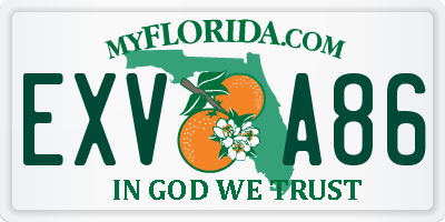 FL license plate EXVA86