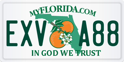 FL license plate EXVA88