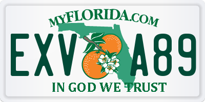 FL license plate EXVA89
