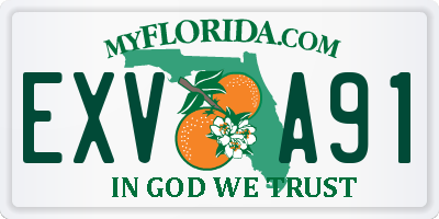 FL license plate EXVA91