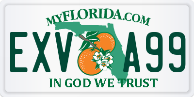 FL license plate EXVA99
