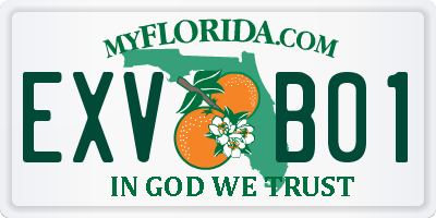 FL license plate EXVB01