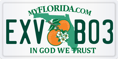 FL license plate EXVB03