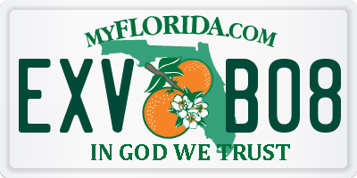 FL license plate EXVB08
