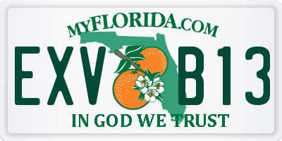 FL license plate EXVB13