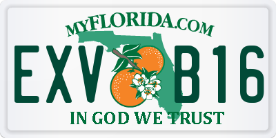 FL license plate EXVB16