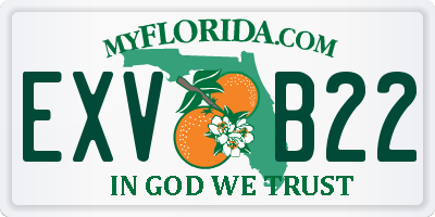 FL license plate EXVB22