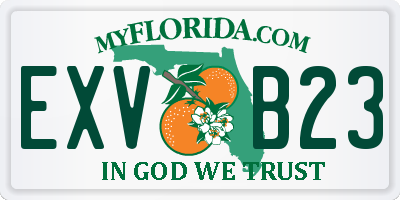 FL license plate EXVB23