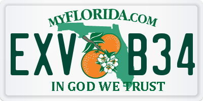 FL license plate EXVB34