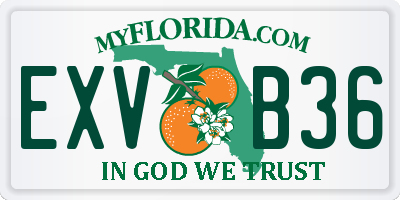 FL license plate EXVB36