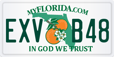 FL license plate EXVB48